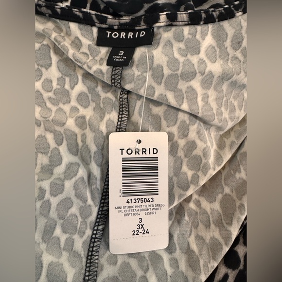 Torrid Mini Studio Knit Tiered Dress Animal Print Cheetah Size 3x NWT - Picture 5 of 6